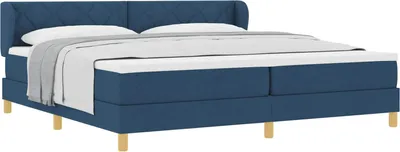 Obrázok produktu pre Posteľ s pružinovým rámom s matracmi Modrá 200 x 200 cm látka