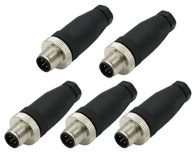 M12 5-polige Steckverbinder, IP67, 5 Stück, 125 V, 4 A