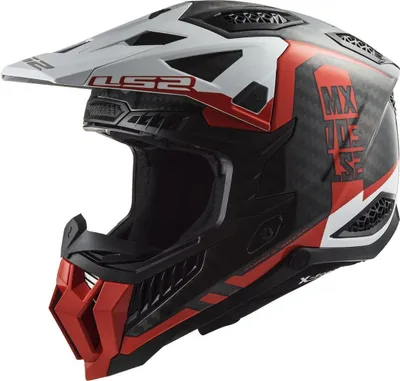 Produktbild von LS2 MX703 X-Force Victory Carbon Motocross Helm, schwarz/rot/weiß, S  (55/56)