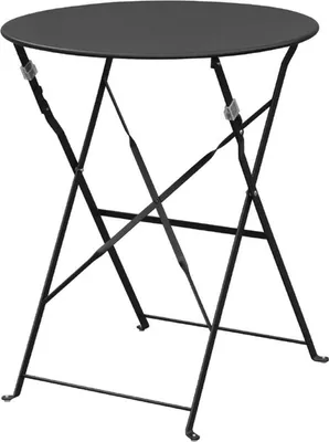 Produktbild von Bolero runder klappbarer Terrassentisch Stahl schwarz 60cm