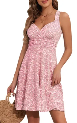 Produktbild von Elzusha – Sommerkleid für Damen mit V-Ausschnitt und Blumenmuster