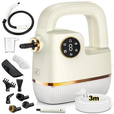 Produktbild von 2-in-1 Dampfreiniger, 1800W Hand Dampfreiniger, Aufheizzeit: 15 Sek., 4.5bar Dampfdruck 350mL Tank,Tragbarer Steam Cleaner für Möbel, Küche, Bad, Auto