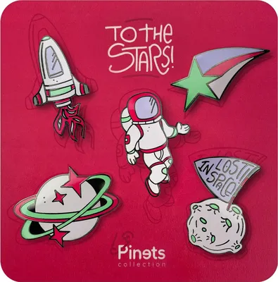 Produktbild von Set mit 5 PINETS-Ansteckern aus der To The Stars-Kollektion
