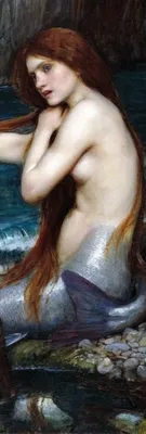 Obrázek produktu pro John William Waterhouse art print obrázek - Mořská panna, 1900, detail (91 x 30 cm)