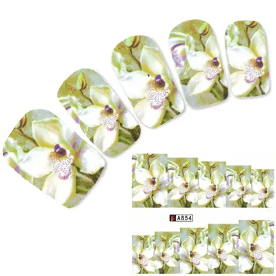 Produktbild von Tattoo Nail Blumen Wiese Bläter Aufkleber Nagel Sticker