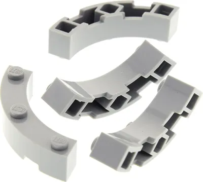 Produktbild von 4x Lego Bau Stein gebogen 4x4 neu-hell grau Makkaroni Viertelkreis 72140 48092