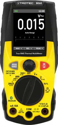 Produktbild von TROTEC Digitales True-RMS-Multimeter mit integrierter Wärmebildkamera BE60  Elf Messfunktionen, IR-Wärmebildkamera und er Smartphone-App, Bluetooth