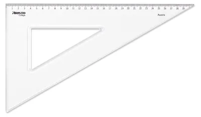 Produktbild von Aristo College Dreieck transparent 60 Grad, 31 cm, mm-Teilung, Hypotenuse von 35 cm, Tuschkante