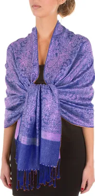 Obrázok produktu pre Sakkas, šál Paisley Pashmina – 177,8 x 71 cm, ružová farba