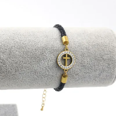 Immagine prodotto di Bracciale da polso con croce, colore nero