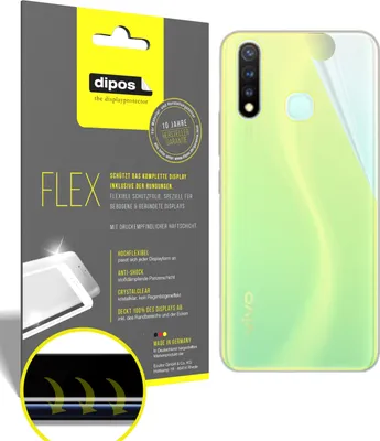 Produktbild von 3x Schutzfolie für Vivo Z5i Rückseite Folie, 100% Displayabdeckung, dipos Flex