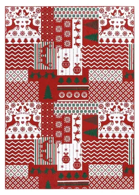Produktbild von Waschbarer Teppich - Bodenteppich - Tiermuster - Rutschfest - Maschinenwaschbar - 100 % Polyester - Innenbereich - 60 x 60 cm - Rot