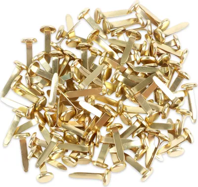 Produktbild von 100 Stück Brads Musterbeutelklammern Mini, Rundkopfklammern, Metall Papierverschlüsse, Scrapbooking Musterklammern, Brads für Papierprojekte,Musterbeutelklammern in Bastelbedarf und DIY(Gold)