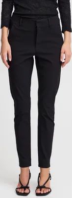 Image de b.young BYDIXI Pantalon pour femmes Pantalon en tissu Pantalon chino avec poches latérales Passants de ceinture élastiques Coupe slim