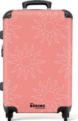 Produktbild von NoBoringSuitcases.com® Großer Koffer - Rosa Sonnenmuster - Kombinationsschloss TSA - Hartschalen Trolley 4 Rollen - 72 liter - Reisekoffer - 66 cmKoffer Mittelgroß 67x43x25 cm, 72L,