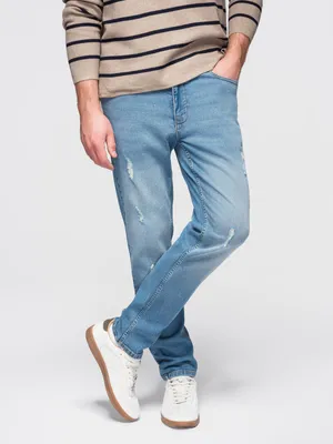 Produktbild von Herrenjeans in Slim Fit mit Verwaschungen - Hellblau L