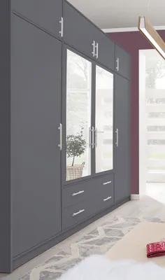 Produktbild von Kleiderschrank Drehtürenschrank Smart 200x56x230cm anthrazit mit Aufsatz