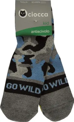 Image de Une paire de chaussettes CIOCCA basses antidérapantes pour bébé garçon et homme, référence 4/490A, 3-10/12 ans - pointure 35/40, 82 % coton, 17 % polyamide, 1 % Élasthanne