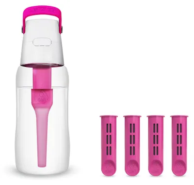 Zdjęcie produktu dla Dafi Butelka filtrująca SOLID 0,5 l flamingowa z 4 filtrami