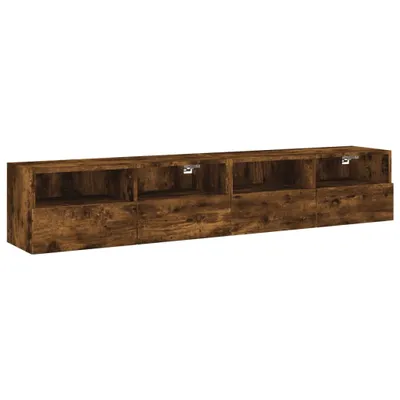 Produktbild von TV-Wandschränke 2 Stk. Räuchereiche 80x30x30 cm Holzwerkstoff
