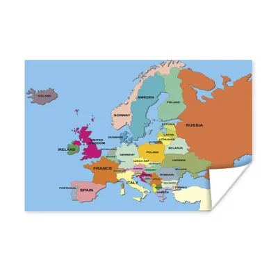 Obrázok produktu pre MuchoWow® Plagát - Mapa - Európa - anglicky - 160x120