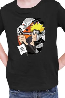 Produktbild von Kinder T-Shirt Naruto Naruto & Kurama, 7-8 Jahr - 128 / Schwarz