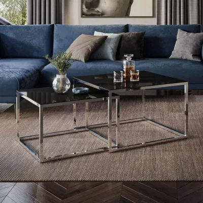 Produktbild von Couchtisch 2in1 YOSHI GLASS CHROM mit Glasplatte