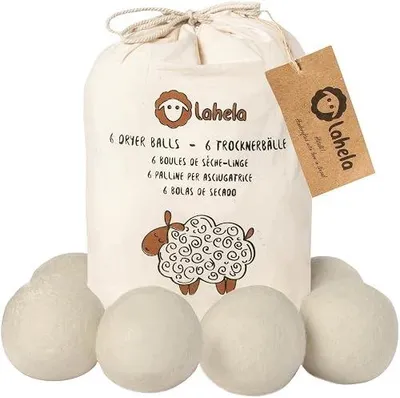 Zdjęcie produktu dla Kulki do suszarki 6 sztuk wełna owcza ekologiczne miękkie pranie