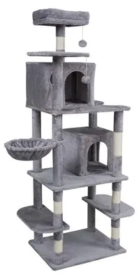 Image de Rebel RA-1009 Grattoir pour chat 60 x 49 x 173 cm, gris