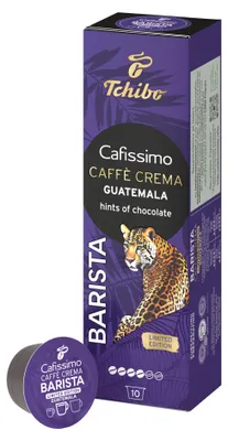 Produktbild von Tchibo Cafissimo Caffè Crema Barista Guatemala Kaffeekapseln, 10 Stück (Caffè Crema, mit einem Hauch von Schokolade), nachhaltig & fair gehandelt, Limited Edition