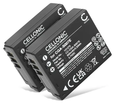Produktbild von CELLONIC 2x Akku kompatibel mit Panasonic Lumix DMC-TZ1, DMC-TZ11