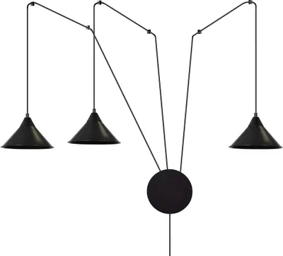 Obrázok produktu pre Luster Emibig 3xE27 60W ABRAMO 3 BLACK 160/3
