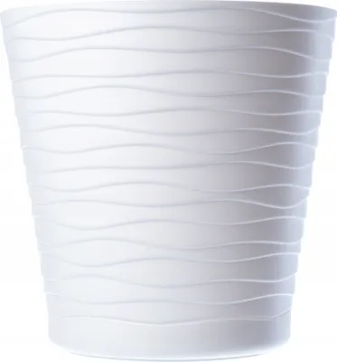 Obrázok produktu pre KADAX kvetináč s podšálkou "Greve", kvetináč, plastový kvetináč, kvetináč, okrúhly, 19 cm, biely