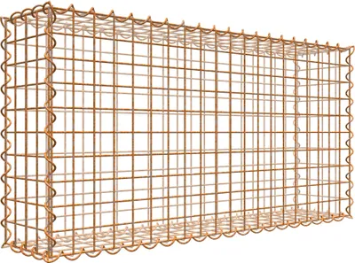 Produktbild von Rostige Gabione 100 cm x 50 cm x 20 cm (L x H x T), Maschenweite 5 cm x 5 cm, Spirale