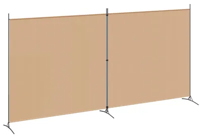Image de Paravent à 2 panneaux Beige 348 x 180 cm Tissu