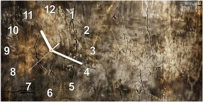 Produktbild von Wanduhr aus Glas mit Motiv Abstrakte Verwitterung- 60 x 30 cm - inkl. Aufhängesystem