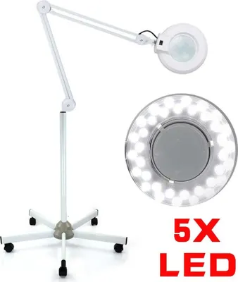 Produktbild von 5 Fache  Lupenleuchte Lupenlampe   LED  Kosmetiklampe 5 Dioptrien  Arbeitsleuchte Beauty Salon Rollstativ Schönheitssalon