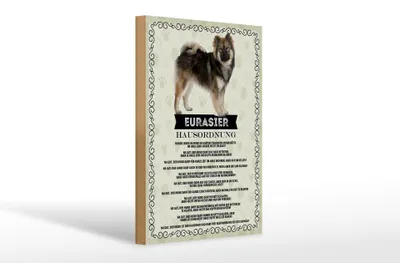 Produktbild von Holzschild Spruch 20x30cm Tiere Eurasier Hausordnung Hunde
