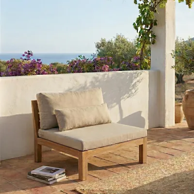 Produktbild von Gartensessel Teakholz massiv Taupe