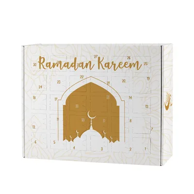 Produktbild von Ramadan Kalender zum selbst Befüllen – DIY Countdown Kalender mit 30 Türchen (Goldenes Fenster)