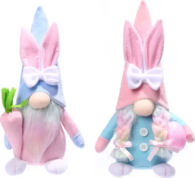 Produktbild von Ostern Wichtel, 2 Stück Ostern Deko Wichtel Handgemachte Osterhasen Zwerg Mit Eiern Frühlingswichtel Ostern Wichtel Figuren Frühlingsdeko