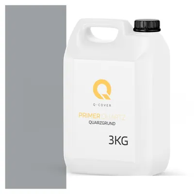 Produktbild von Quarzgrund für Silikonharz-Putz Grau-blau F243 3 kg – Haftgrund für innen & außen, quarzhaltige Grundierung Q-COVER