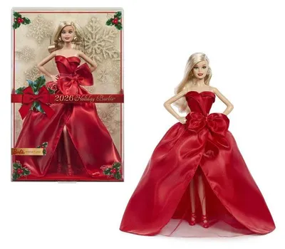 Image de Poupée Barbie Joyeuses Fêtes Blonde JJX65, Édition Spéciale, Tenue Festive Élégante, Collection