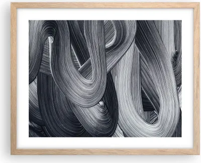 Produktbild von Gerahmtes Poster - Rahmen in heller Eiche - Farbe Pinsel Schwarz - 50x40 cm - Wand Bild - Wanddeko - Wandbilder - Kunstposter - Wandposter - Bilderrahmen - Bilder - Kunstdruck - P2NAA50x40-5024