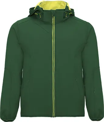 Produktbild von Roly SS6428 | Herren Siberia Softshell Jacket, Wasser- und Windabweisend - Farbe: Bottle Green 56/Lime Punch 235 - Größe: M