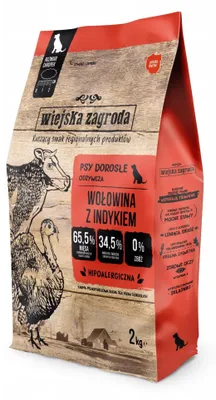 Imagen del producto de WIEJSKA ZAGRODA: Alimento seco para perros, sabor a ternera y pavo, tamaño L, 2 kg