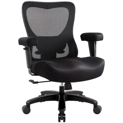 Produktbild von IWMH Bürostuhl, Ergonomischer Schreibtischstuhl, Drehstuhl mit Verstellbarer Lendenstütze und Armlehne, Mesh Stuhl mit breiter Sitzfläche - Schwarz