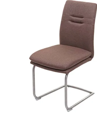 Obrázok produktu pre Jedálenská stolička HWC-H70, kuchynská stolička konzolové kreslo stolička, látka/textil nerezová oceľ brúsená ~ hnedá