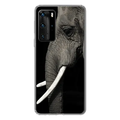 Produktbild von MuchoWow® Handyhülle Schutzhülle Hülle für Huawei P40 Pro Elefant - Tier - Stoßzahn Silikon Softcase Handy Hülle - Schutz