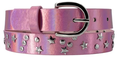 Produktbild von EANAGO Nieten-Kindergürtel >ROCKSTAR< für Mädchen (3-12 Jahre) – Rosa